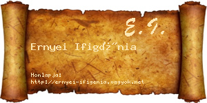 Ernyei Ifigénia névjegykártya